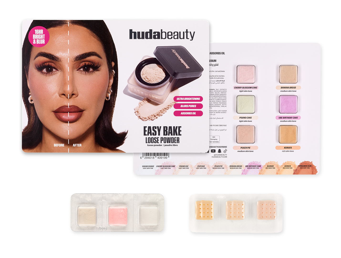 Échantillon poudre libre Huda Beauty Easy Bake avec tamis intégré